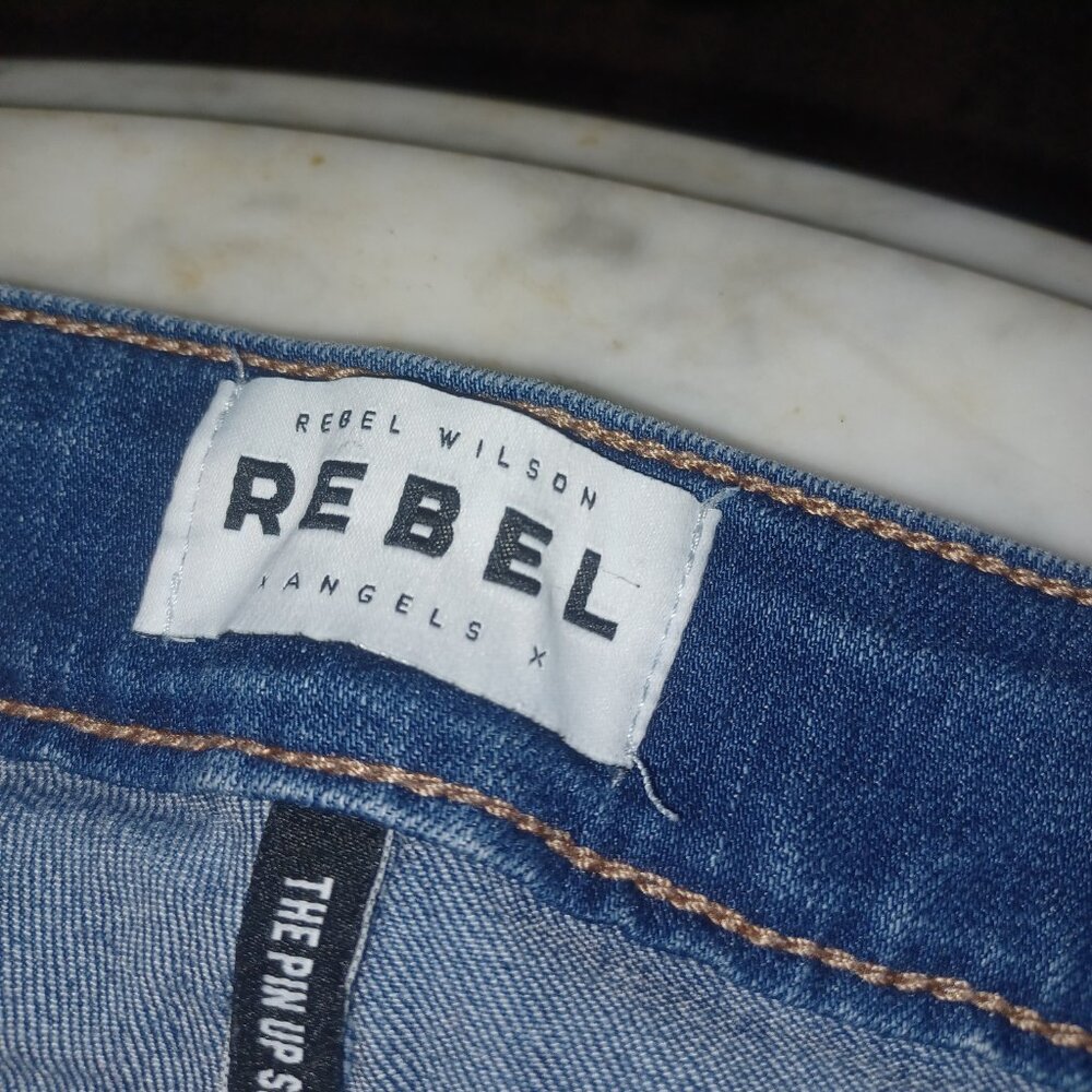 Rebel Women's The Pin Up Skinny Blue Jeans SZ 20W - Picture 6 of 6